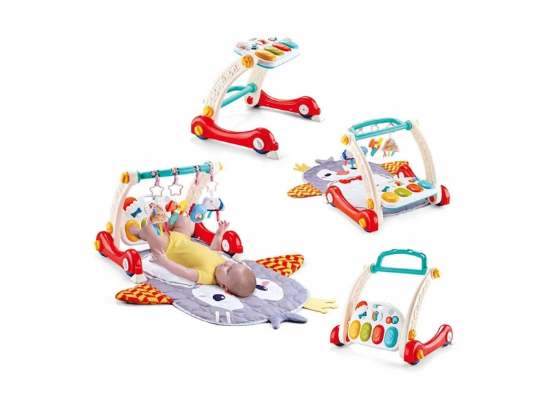 Antepremergator multifunctional 3 in 1 AliBibi, cu jucarii detasabile, pian si salteluta innteractiva