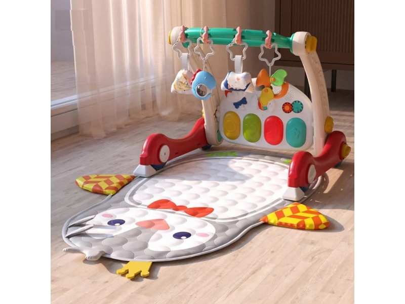 Antepremergator multifunctional 3 in 1 AliBibi, cu jucarii detasabile, pian si salteluta innteractiva