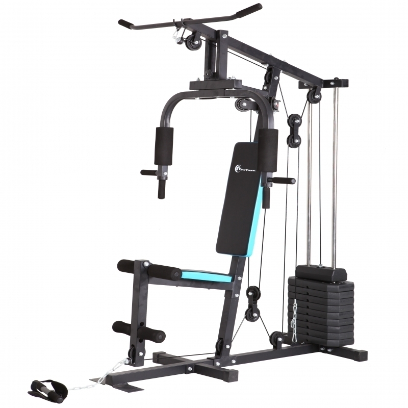 Aparat multifunctional FitTronic® Atletic 420, 45 kg incluse, greutate maxima utilizator 120 kg, bara tractiune 