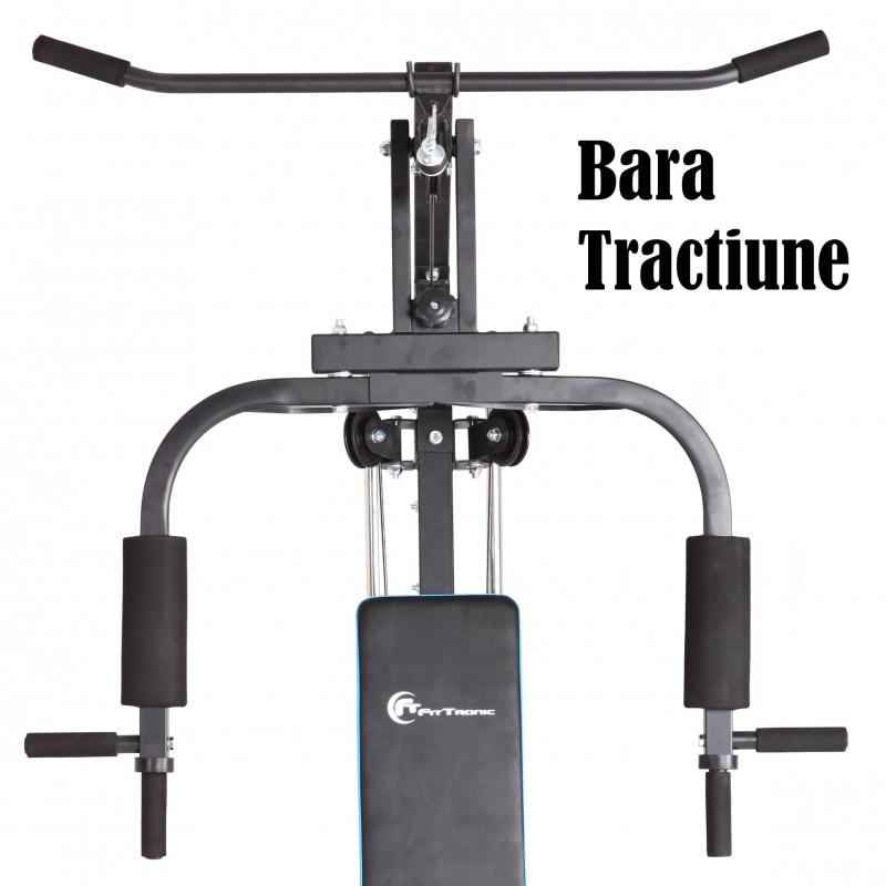 Aparat multifunctional FitTronic® Atletic 420, 45 kg incluse, greutate maxima utilizator 120 kg, bara tractiune 