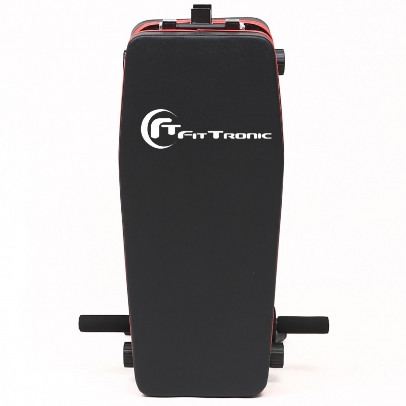 Banca de exercitii reglabila FitTronic B210, pliabila, corzi pentru brate incluse, spatar reglabil