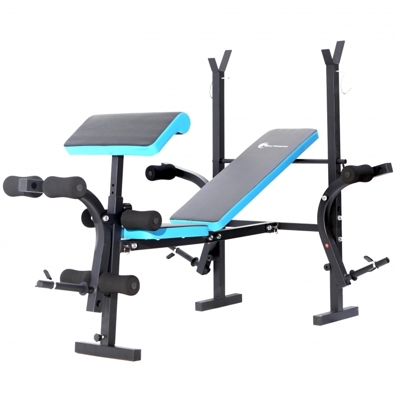 Banca de exercitii multifunctionala FitTronic Atletic B550, pliabila, banca scott inclusa, suport haltera, greutate maxima suportata 120 kg