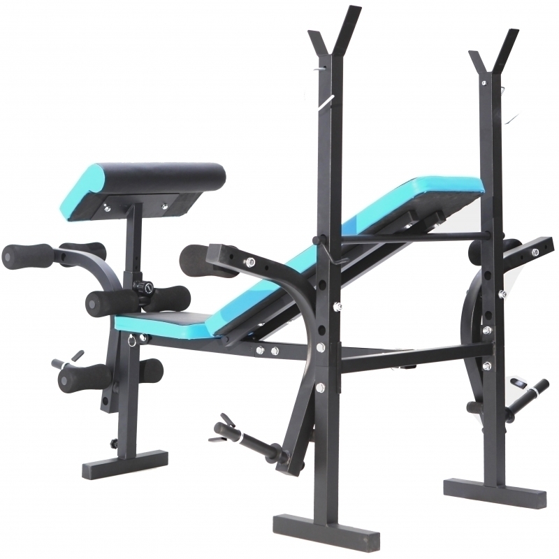 Banca de exercitii multifunctionala FitTronic Atletic B550, pliabila, banca scott inclusa, suport haltera, greutate maxima suportata 120 kg