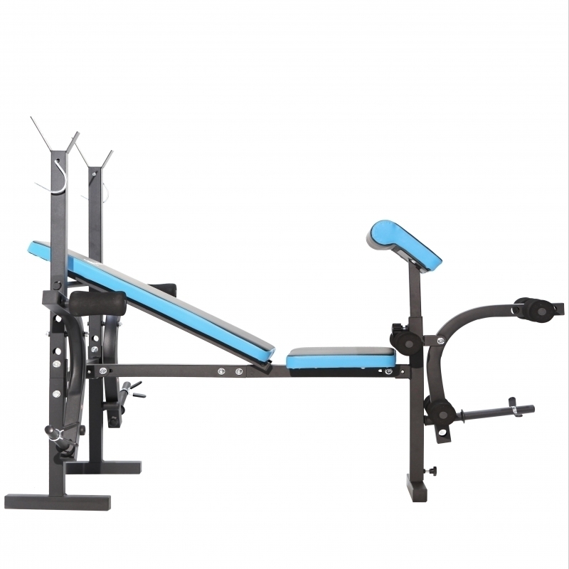 Banca de exercitii multifunctionala FitTronic Atletic B550, pliabila, banca scott inclusa, suport haltera, greutate maxima suportata 120 kg