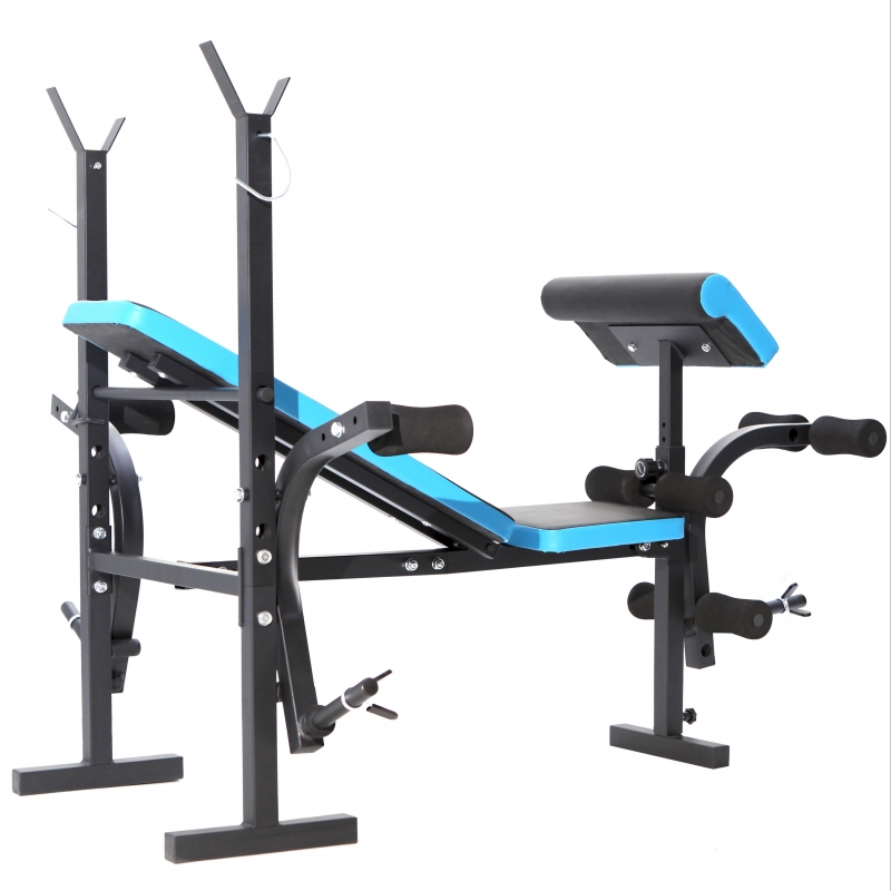 Banca de exercitii multifunctionala FitTronic Atletic B550, pliabila, banca scott inclusa, suport haltera, greutate maxima suportata 120 kg