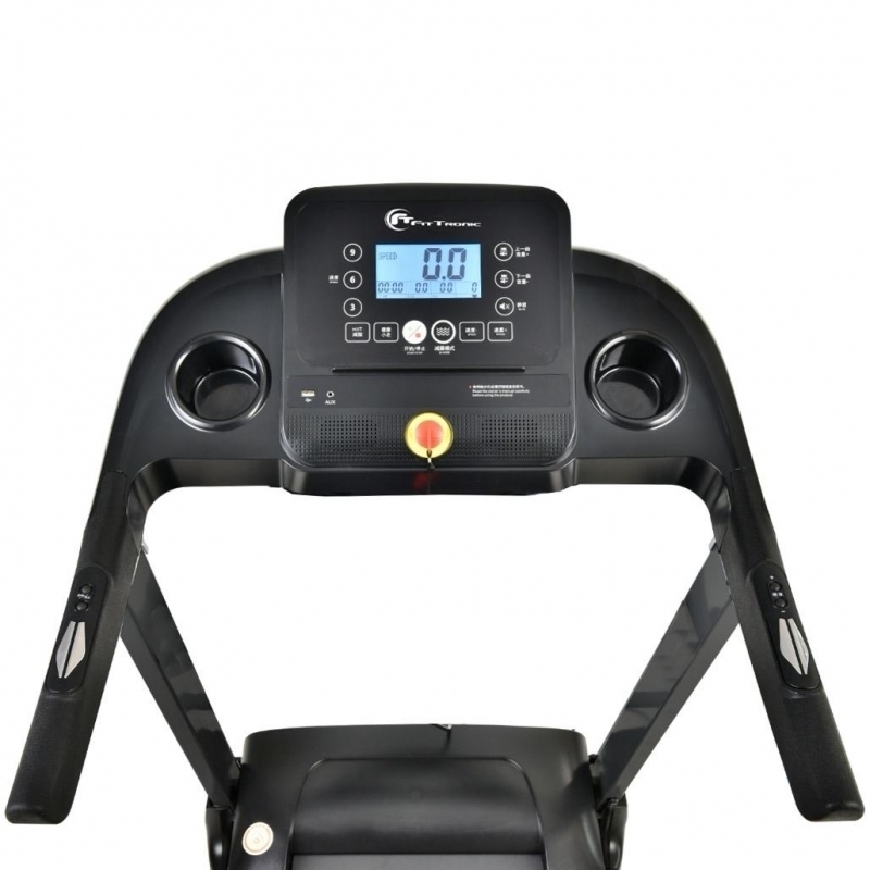 Banda de alergare electrica FitTronic® Delta 200, motor 2.5CP, viteza maxima 14 km, autolubrifiere, arcuri pentru amortizare, bluetooth, Kinomap, Zwift, Besyfit