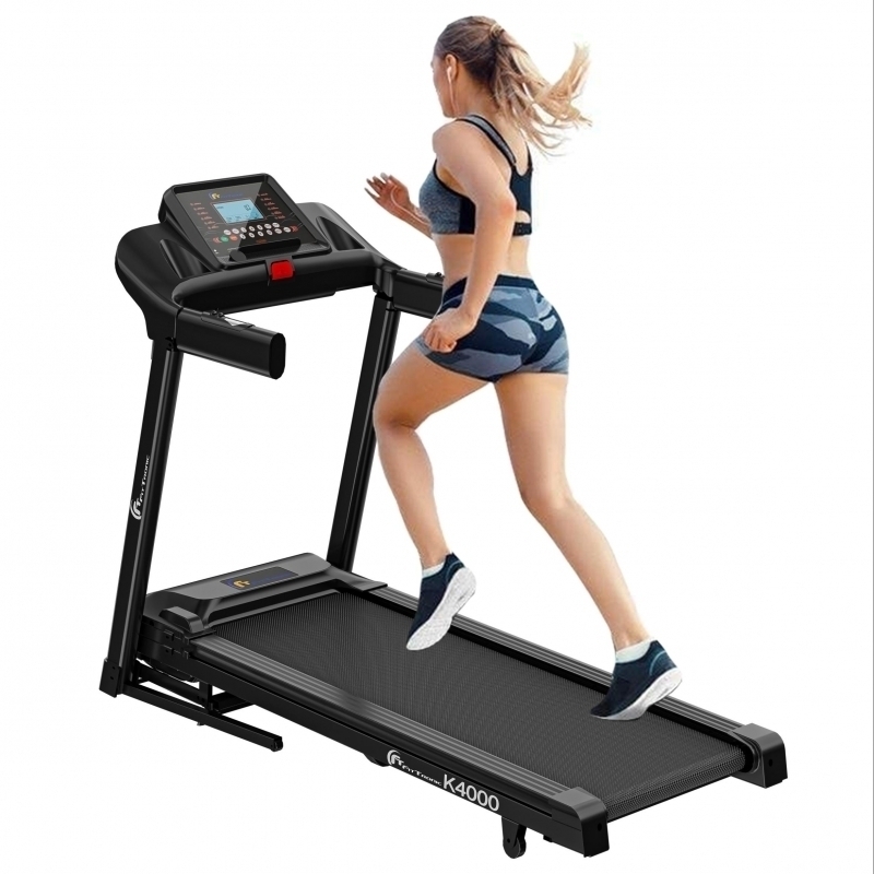 Banda de alergare electrica FitTronic K4000, motor de 3.5 CP, greutate suportata 140 kg, inclinatie 15%, bluetooth, USB, MP3