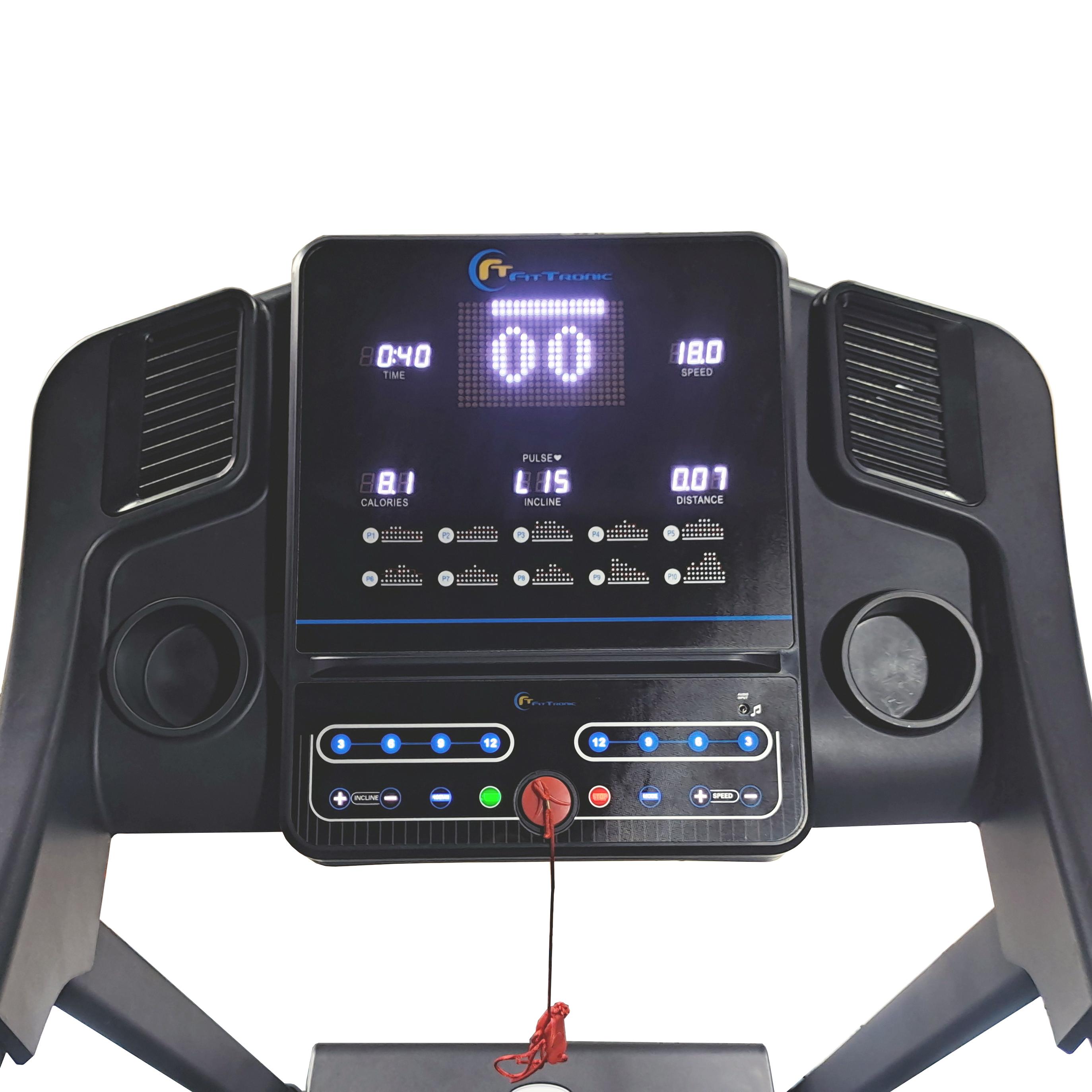 Banda de alergare electrica FitTronic Ultra 6000 motor 3.0 CP, inclinatre electrica 15%, greutate suportata 130 kg, aplicatia Fitshow App, intrare MP3, conectare bluetooth	