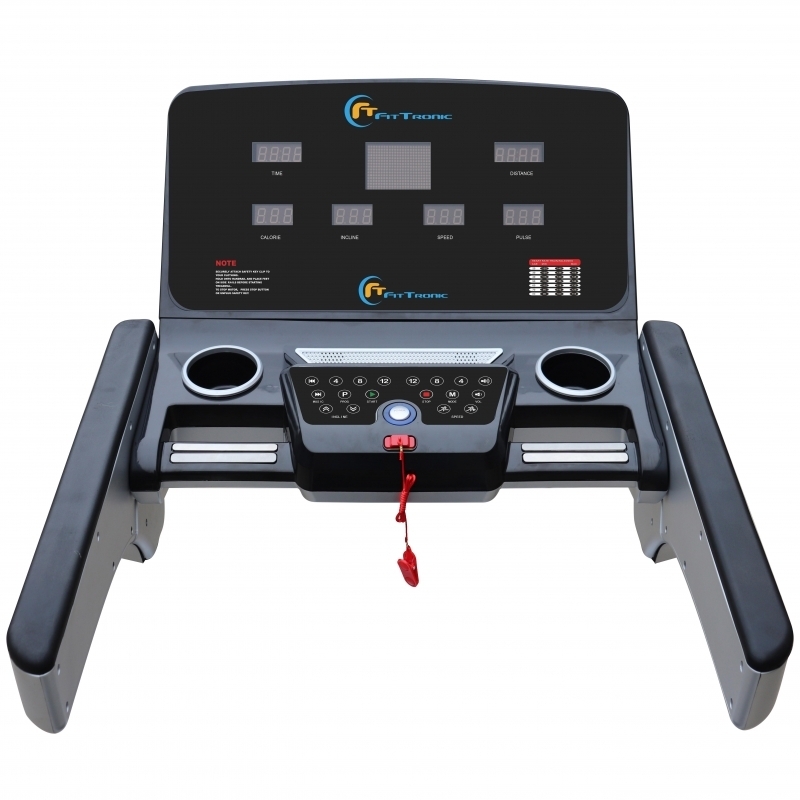 Banda de alergare electrica FitTronic Ultra 8000, motor 4.0 CP, inclinatie electrica 20%, viteza pana la 20km/h, greutate suportata 140 kg, Apps Fitshow, Kinomap, Zwift