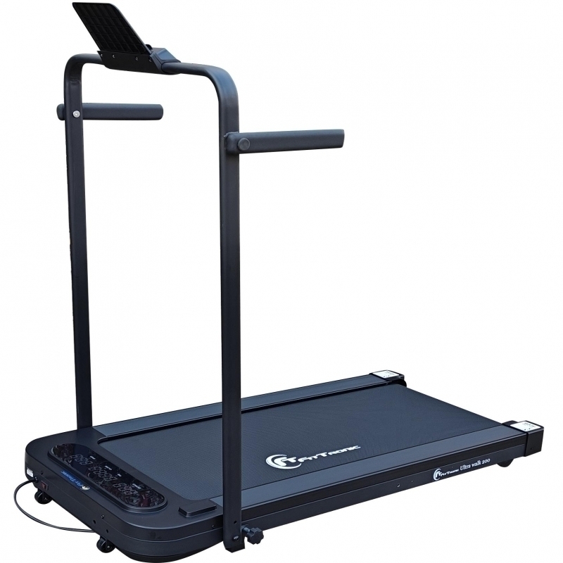 Banda de alergare electrica FitTronic Ultra W200, motor 1.75 CP, design compact, telecomanda, viteza pana la 8 km/h, greutate suportata 100kg, afisaj LED, 12 programe de antrenament