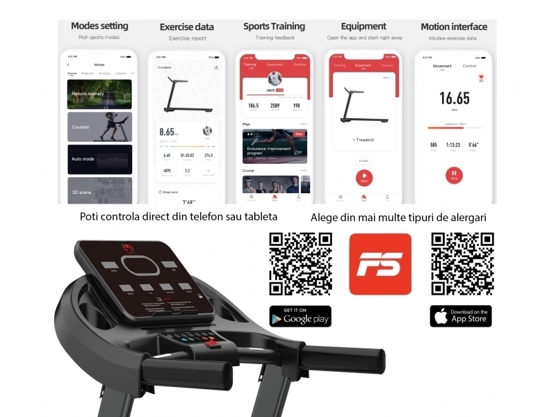 Banda de alergat electrica BodyFit A1500 Resigilat 