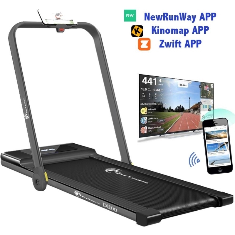 Banda de alergat electrica FitTronic Delta 1100, Viteza pana la 14km/h, motor 2.0 CP, Apps Kinomap, Zwift, Newrunway