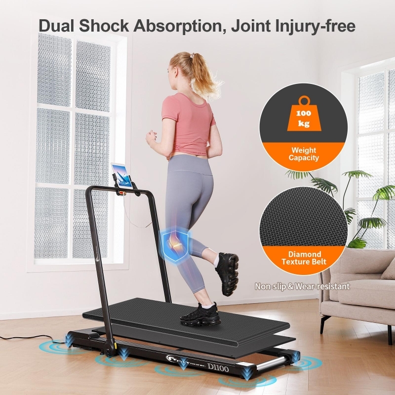 Banda de alergat electrica FitTronic Delta 1100, Viteza pana la 14km/h, motor 2.0 CP, Apps Kinomap, Zwift, Newrunway