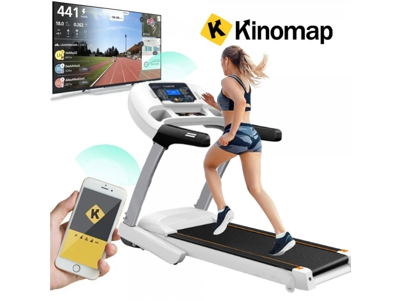 Banda de alergat electrica FitTronic D300, motor de 1.75 CP, inclinatie in 3 trepte, Kinomap, Zwift, Newrunway