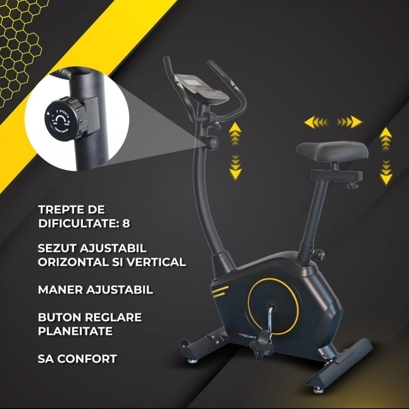 Bicicleta fitness exercitii TECHFIT B410N