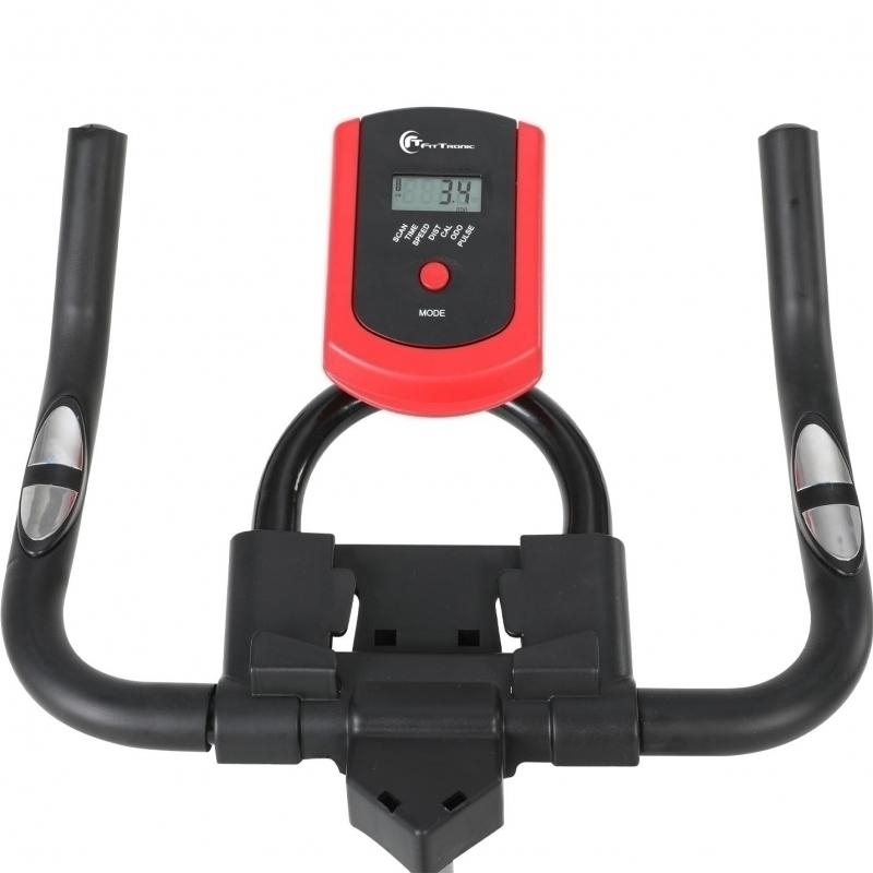 Bicicleta indoor cycling FitTronic® SB100, design robust, greutate volanta 8 kg, afisaj LCD, greutate suportata 100 kg RESIGILAT