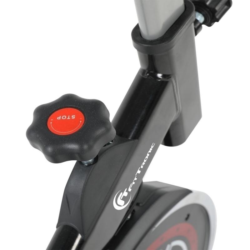 Bicicleta indoor cycling FitTronic® SB100, design robust, greutate volanta 8 kg, afisaj LCD, greutate suportata 100 kg RESIGILAT