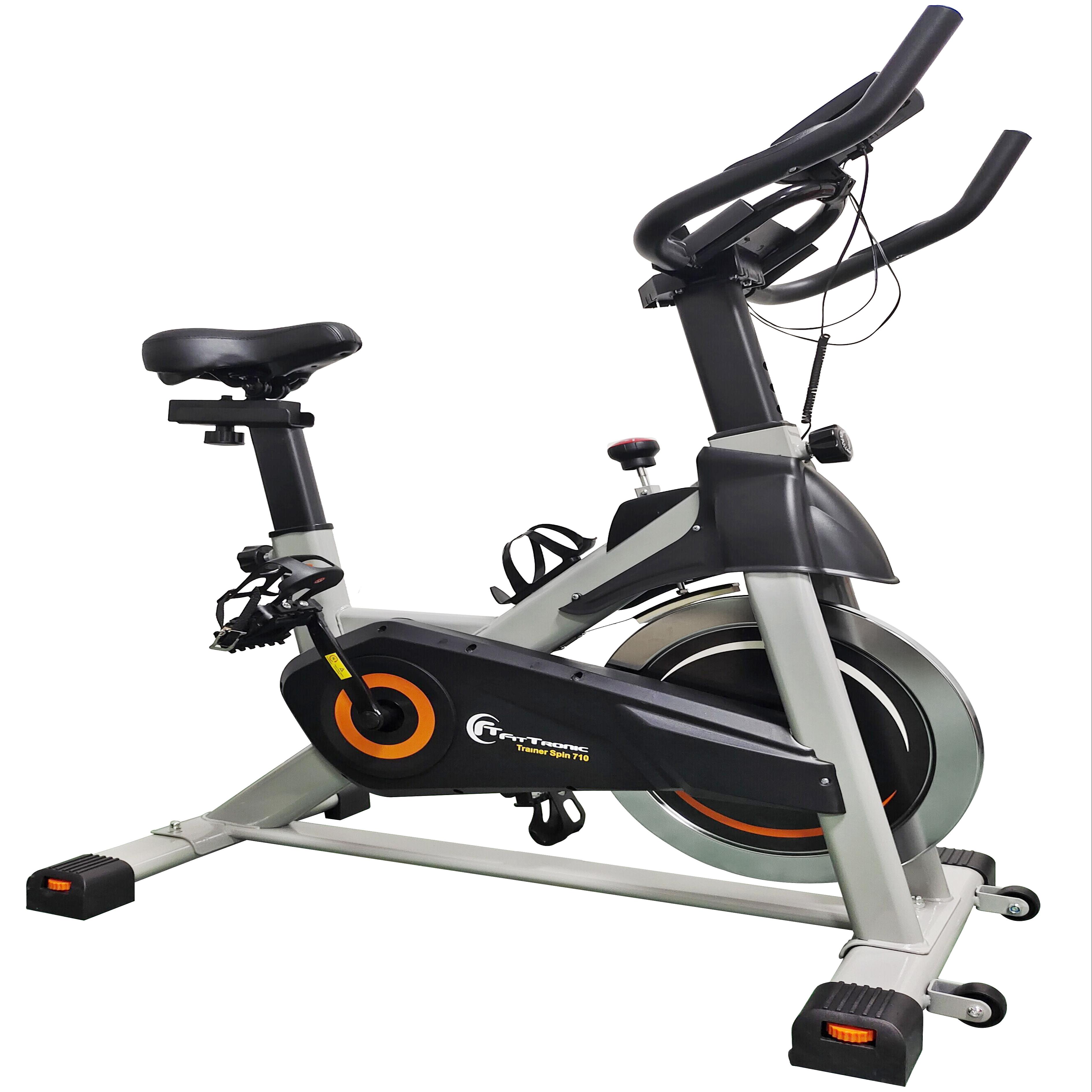 Bicicleta indoor cycling FitTronic® Trainer Spin 710, design robust, greutate volanta 8 kg, afisaj LCD, greutate suportata 120 kg