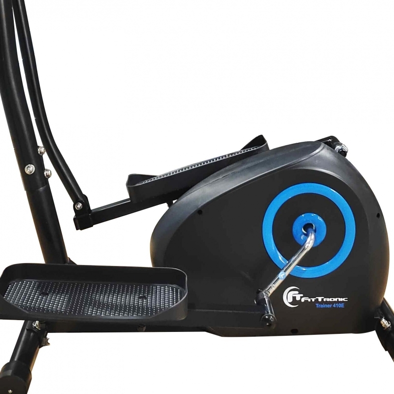 Bicicleta magnetica eliptica FitTronic® Trainer 410E, design robust, greutate suportata 120 kg, volanta 7 kg, afisaj electronic