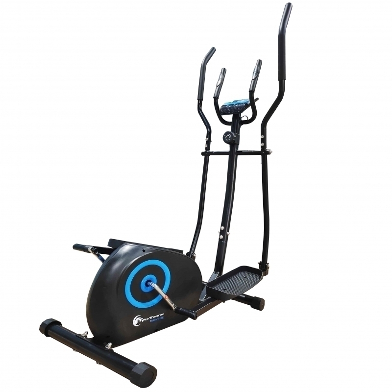 Bicicleta magnetica eliptica FitTronic® Trainer 410E, design robust, greutate suportata 120 kg, volanta 7 kg, afisaj electronic
