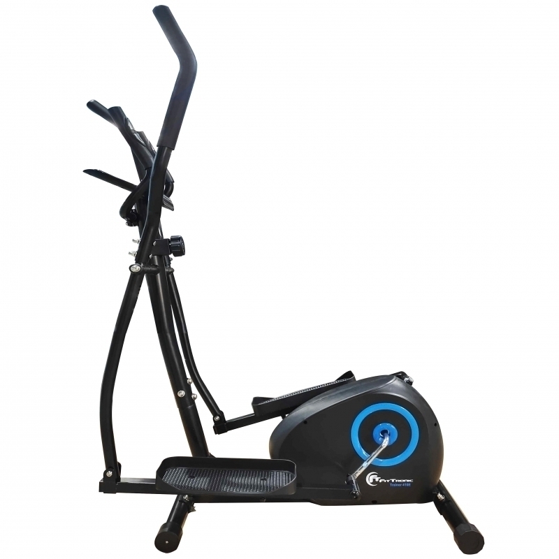 Bicicleta magnetica eliptica FitTronic® Trainer 410E, design robust, greutate suportata 120 kg, volanta 7 kg, afisaj electronic