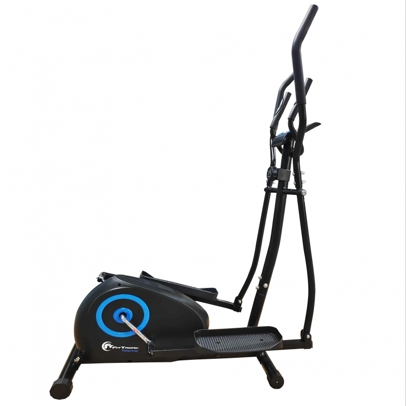 Bicicleta magnetica eliptica FitTronic® Trainer 410E, design robust, greutate suportata 120 kg, volanta 7 kg, afisaj electronic