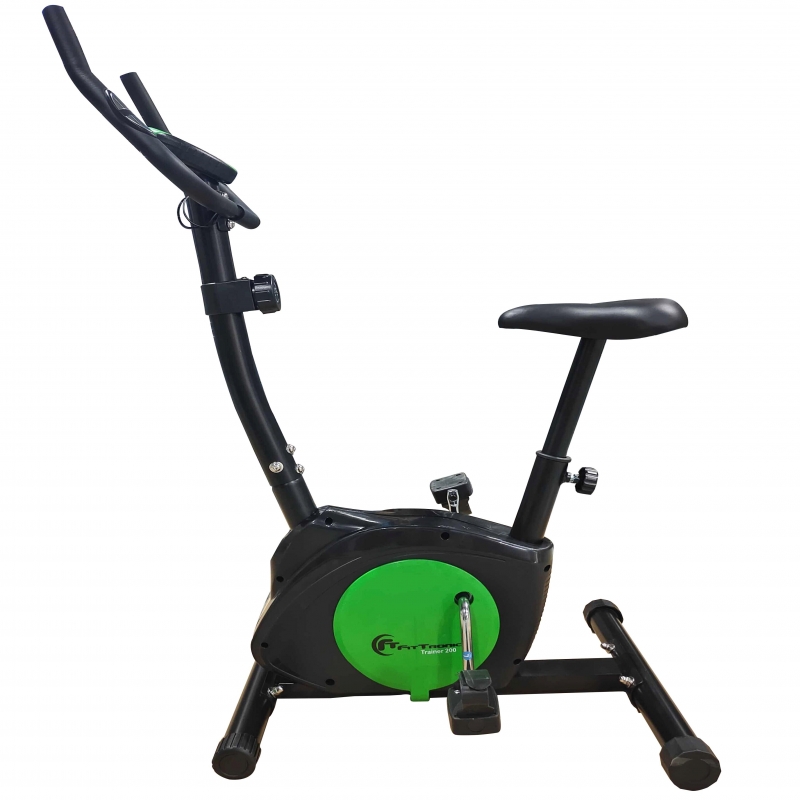 Bicicleta magnetica FitTronic® Trainer 200, design robust, greutate suportata 100 kg, volanta 5 kg, afisaj electronic