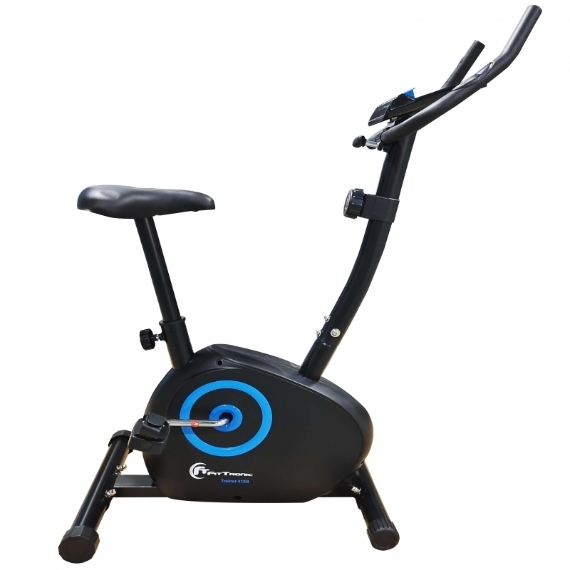 Bicicleta magnetica FitTronic® Trainer 410B, design robust, greutate suportata 100 kg, volanta 6 kg, afisaj electronic