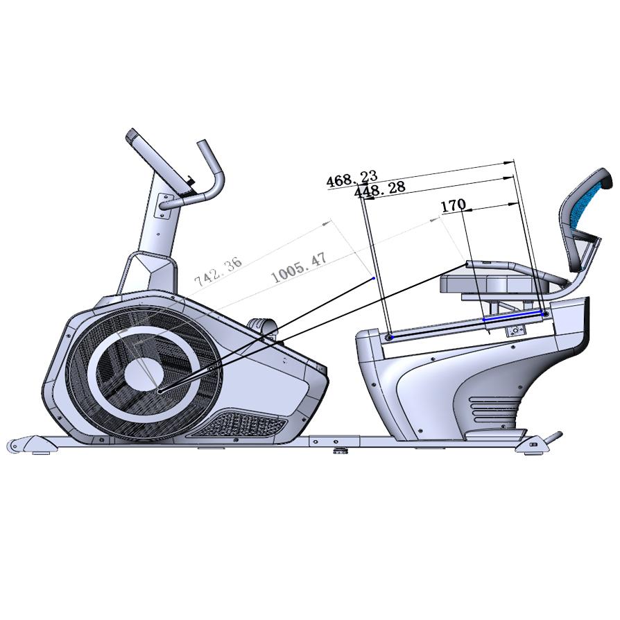 Bicicleta magnetica orizontala FitTronic 609R, Apps Zwift, Kinomap, Fitshow, 12 kg volanta, 130 kg greutate suportata
