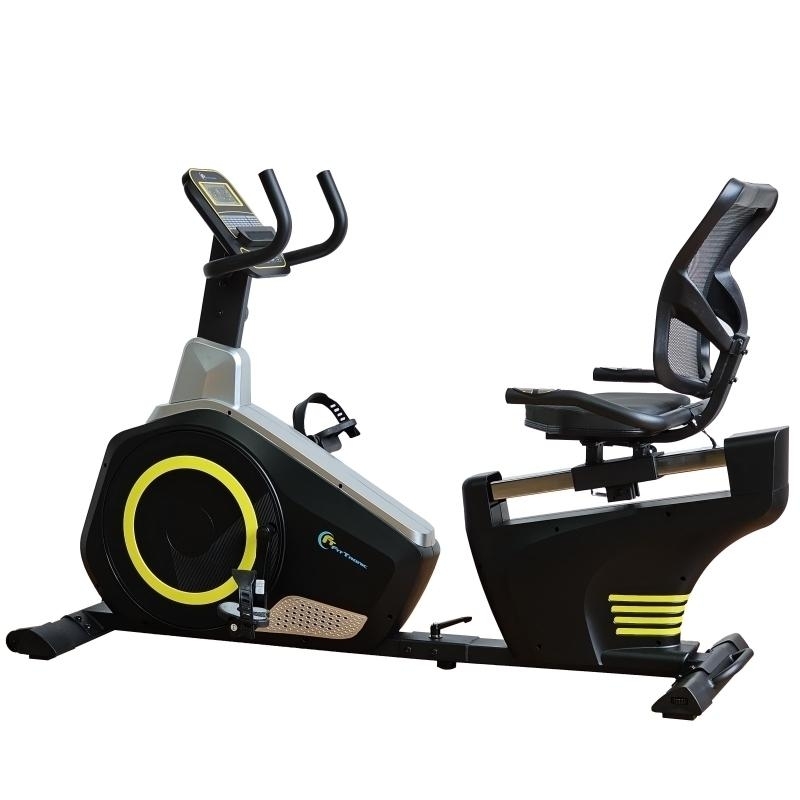 Bicicleta magnetica orizontala FitTronic 609R, Apps Zwift, Kinomap, Fitshow, 12 kg volanta, 130 kg greutate suportata RESIGILAT