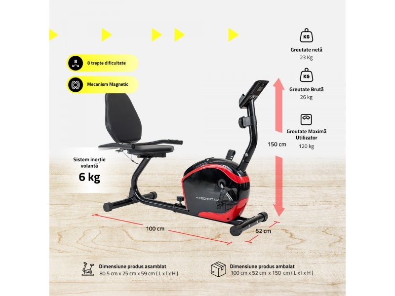 Bicicleta orizontala TECHFIT R350