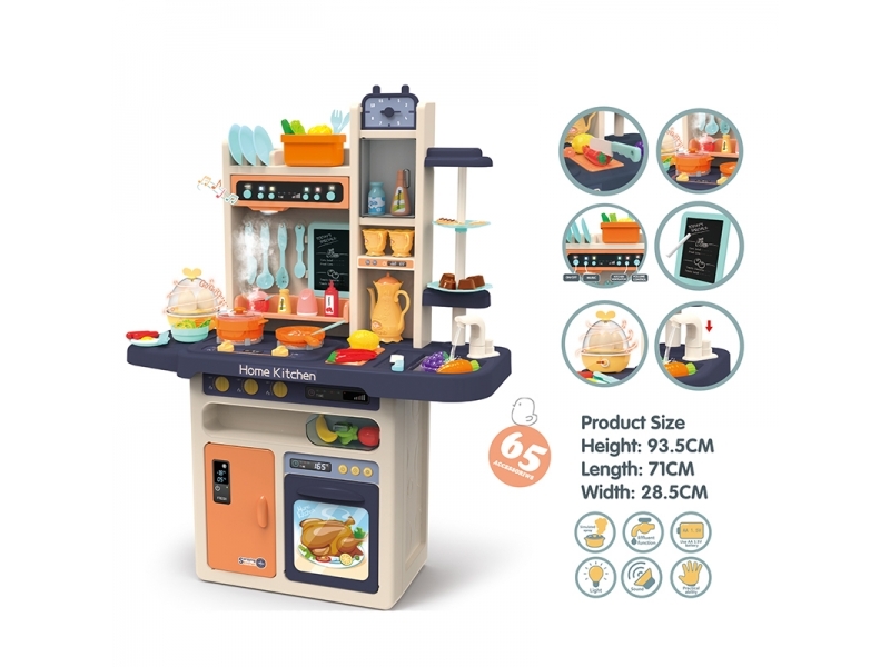 Bucatarie multifinctionala pentru copii Alibibi, sunete si lumini cu 65 de accesorii incluse