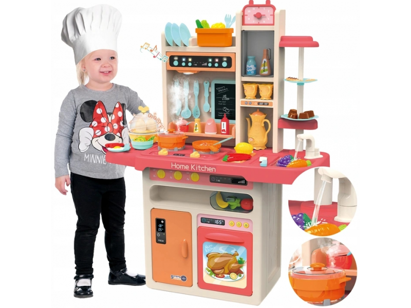 Bucatarie multifinctionala XXL pentru copii Alibibi, sunete si lumini cu 65 de accesorii incluse