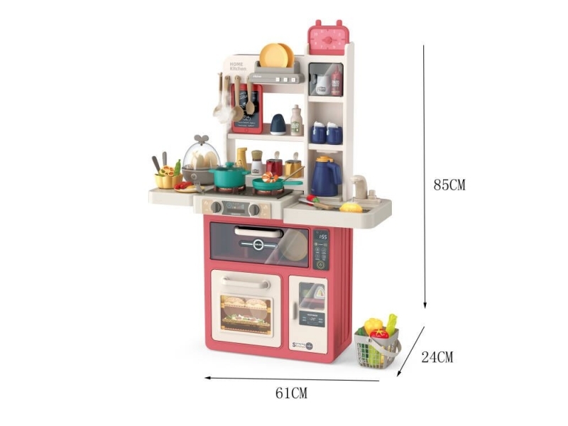 Bucatarie multifunctionala AliBibi, cu tacamuri, vesela pentru gatit si alte accesorii