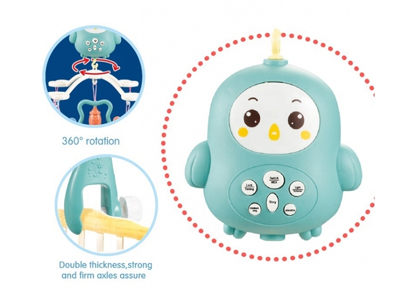 Carusel pentru patut Alibibi cu muzica si sunete cu telecomanda