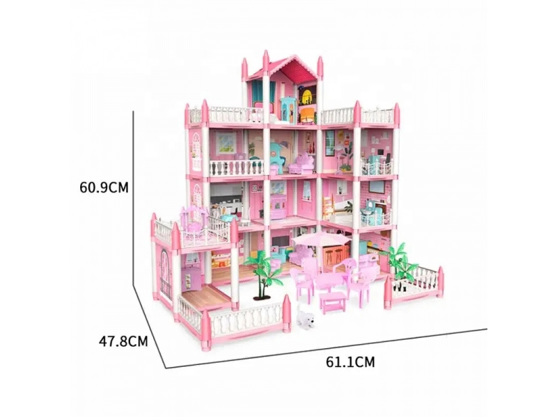 Casa pentru papusi AliBibi cu 4 etaje si mobilier