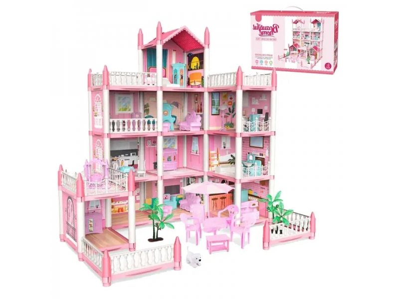Casa pentru papusi AliBibi cu 4 etaje si mobilier