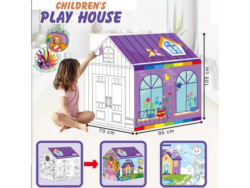 Casuta 2 in 1 AliBibi, construieste si coloreaza