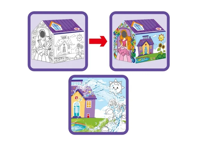 Casuta 2 in 1 AliBibi, construieste si coloreaza