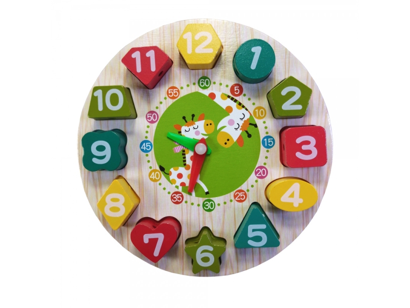 Ceas educativ din lemn AliBibi