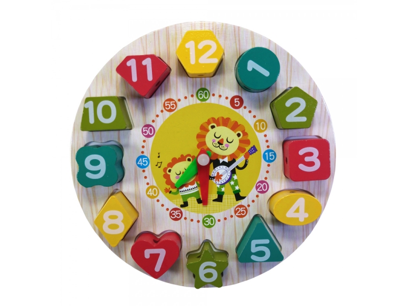 Ceas educativ din lemn AliBibi