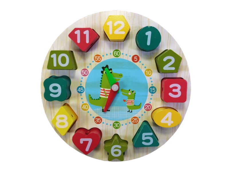 Ceas educativ din lemn AliBibi