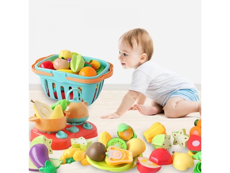 Cos cu fructe, legume si accesorii de taiat AliBibi