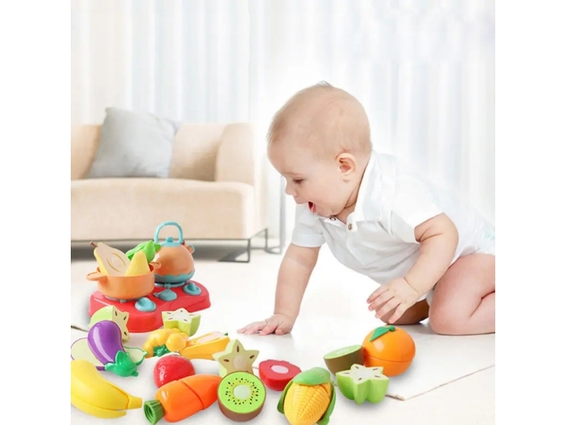 Cos cu fructe, legume si accesorii de taiat AliBibi