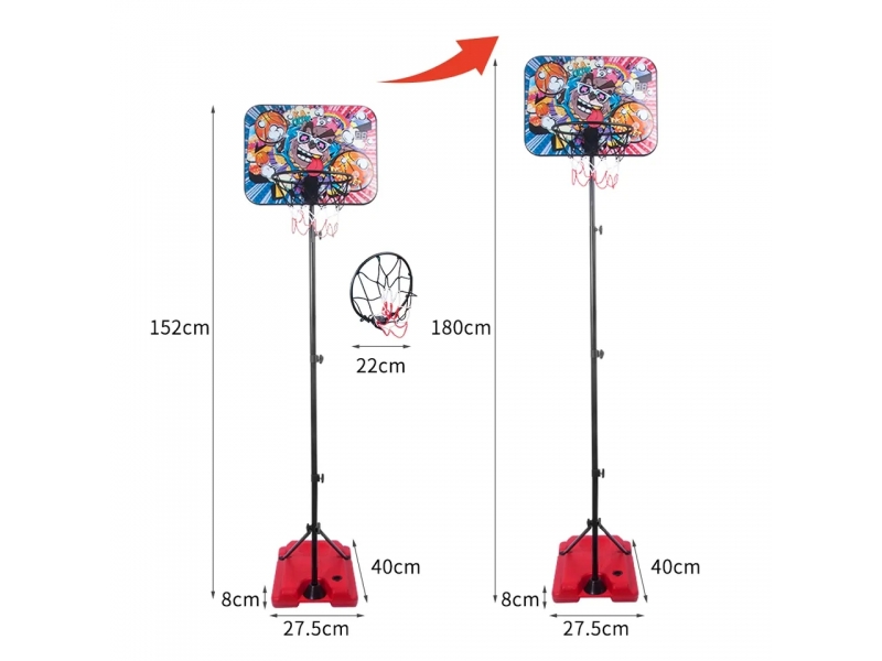 Cos de baschet AliBibi cu minge si pompa incluse