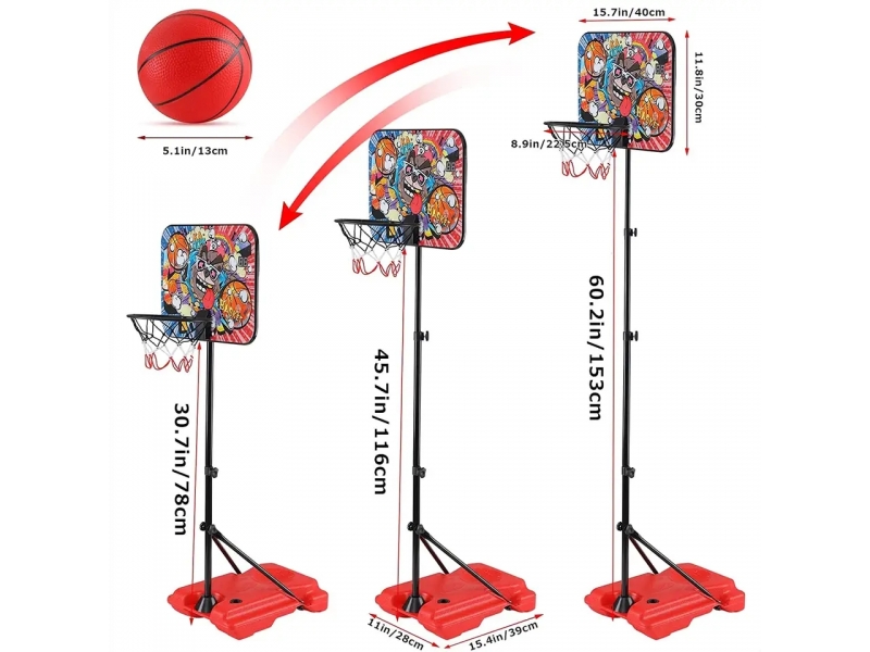 Cos de baschet AliBibi cu minge si pompa incluse