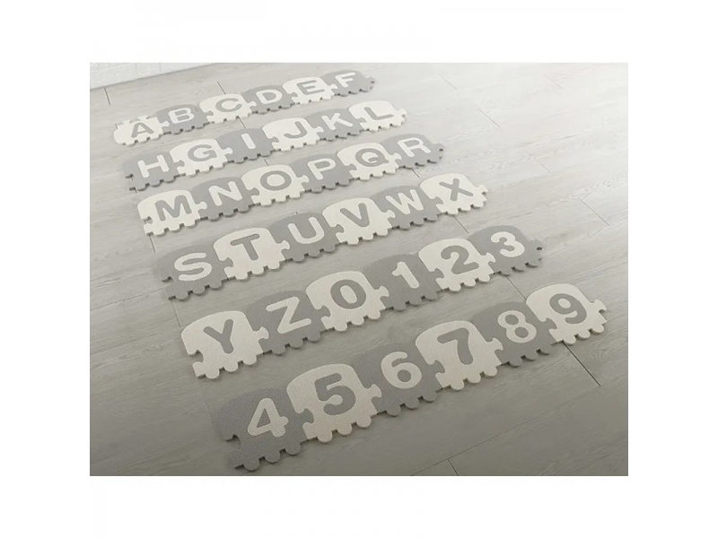 Covor puzzle cu litere si cifre AliBibi