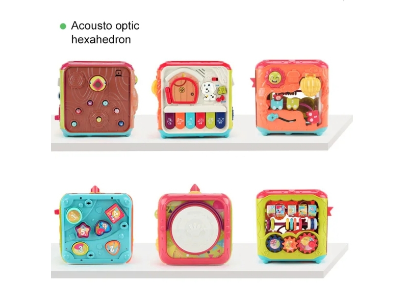 Cub educational Interactiv Alibibi, cu pian, forme geometrice, cifre, roller coaster