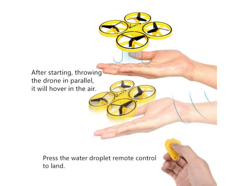 Drona AliBibi, galbena, controller sub forma de ceas