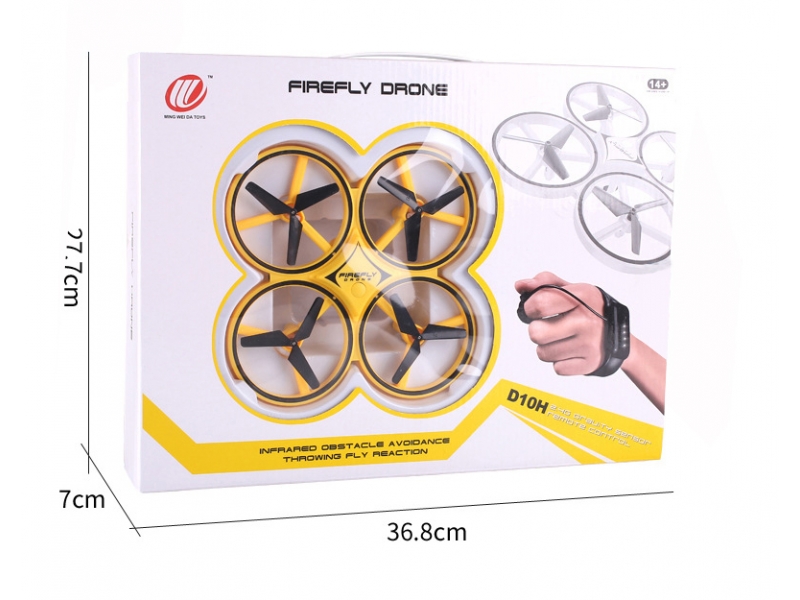 Drona AliBibi, galbena, controller sub forma de ceas